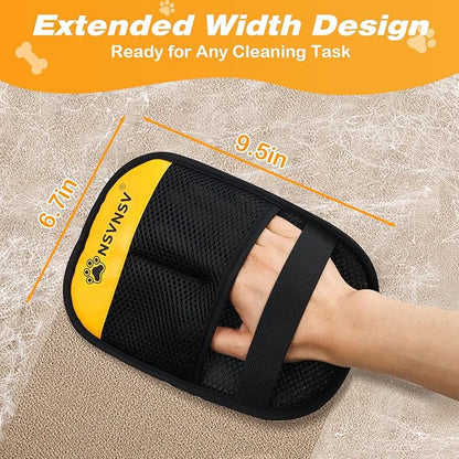 NSVNSV Pet Hair Removal Glove for Cats Dogs, Washable Reusable Animal Fur Removal Tool, Hair Retention Powerful Cat Grooming Gloves for Couch, Furniture, Carpet, Car Seat, Ease of Use