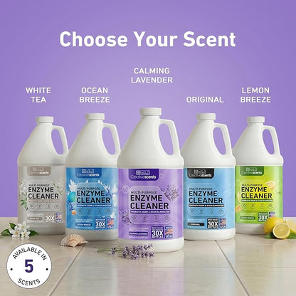 Creative Scents Multipurpose Enzyme Cleaner & Odor Remover | Deodorizer for Floor, Carpet, Drain, Pipes | Pet Urine Odor Eliminator | Cleaner for Cat Urine & Dog Poop | Half Gallon - Calming Lavender