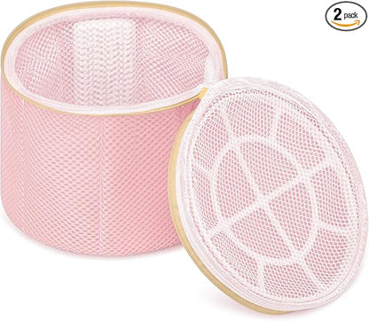 2 Pack Bra Laundry Bags for Washing Machine, Delicate Underwear Wash Bags with Anti-Deformation Structure & Fixed Friction Plates
