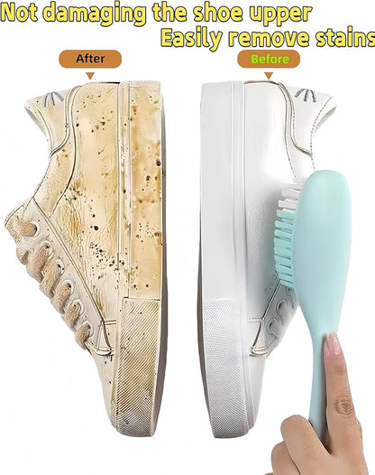 2 Pack Soft Bristle Cleaning Scrub Brush Laundry Brush Scrubber Brush for Clothes, Carpet and Fabric Stain Removal, Scrubbing Brush with Ergonomic Handle (Blue)