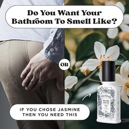 Poo-Pourri Before-You-Go Toilet Spray, Fresh Air, 4 Fl Oz, Up to 200 Uses, Bathroom Odor Deodorizer , Plant-Based with Essential Oils, for Home or Work, Jasmine, Fresh Air and Mint Scent
