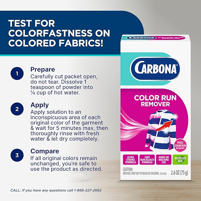 Carbona® Color Run Remover | Powerful Color Bleed Eliminator | Fixes Color Run Accidents | 2.6 Oz, 1 Pack