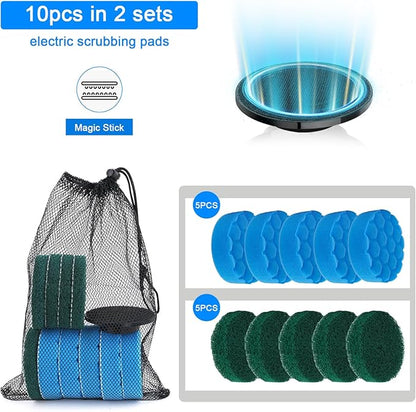 Electric Spin Scrubber Replacement Brush Heads Set, 10 Piece Replacement Brush Cleaning Kit for Cordless Power Scrubber, for Household Cleaning Brushes Kitchen Bathroom Floor Tile Car