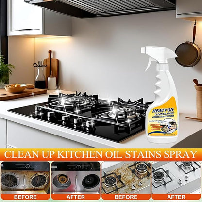 Kitchen Heavy Oil Cleaner Stain, Heavy Oil Stain Cleaner Kitchen, 300ml Multi-Purpose Cleaner - Clean Up Kitchen Oil Stains Spray, Heavy Oil Cleaner Stain for Household, Oven, Stove, Range Hood