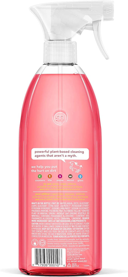 Method All-Purpose Cleaner, Pink Grapefruit, Plant-Based and Biodegradable Formula Perfect for Most Counters, Tiles, Stone, and More, spray bottle,28 oz (Pack of 2)