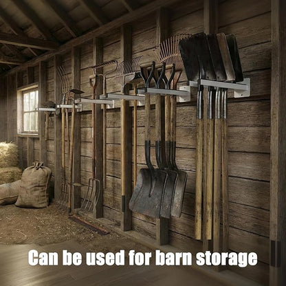 Extra Wide Tool Rack Wall Mount – Heavy Duty Shovel Holder for Garage, Shed & Barn, Powder Coated Steel Organizer for Shovels, Rakes, Brooms, Truck Storage (3.5 x 4.5 x 17.3 in, 2 Pack)