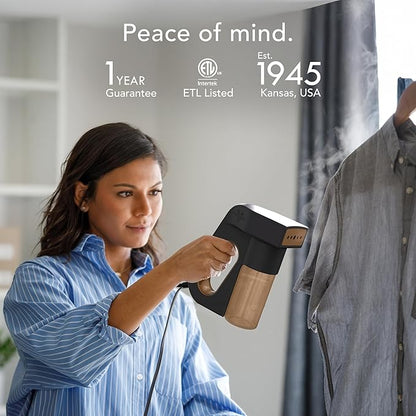 Vornado Express Handheld Garment Steamer, 1000W, Portable Travel Steamer for Clothes, 10 oz Water Tank, 30-Second Heat-Up Time, Compact Design, Wrinkle Remover, Phantom