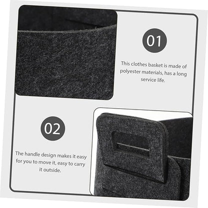 Healifty Foldable Laundry Basket Hamper for Clothes and Organizer Portable Storage Bin for Home and Outdoor Use Space Saving Collapsible Hamper with Sturdy Felt Material Grey