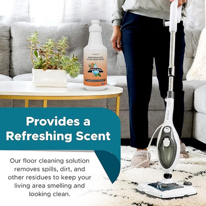 Steam & Go Demineralized Water for Steam Cleaner - PVC-Free Floor Cleaning Solution Compatible for All Steam Mops - Multi-Surface Cleaner for Home Surfaces - Tropical Bloom Scent, 32 oz