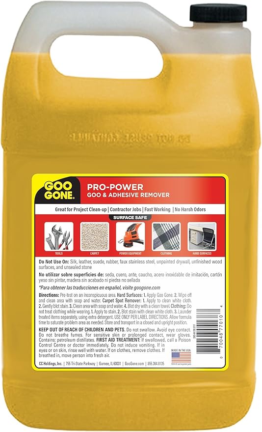 Goo Gone Pro-Power - Professional Strength Adhesive Remover - Orange, 128 Fl.Oz