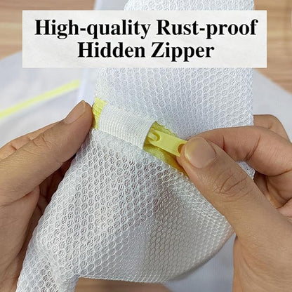12x16 Inch Laundry Bags Mesh Wash Bags - 10Pcs, Durable Lingerie Bags for Washing Delicates, Medium Double-layer Washing Bags for Bras, Lingerie, Socks