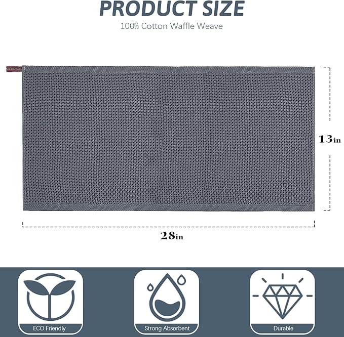 Nialnant 100% Cotton Waffle Weave Kitchen Towel,Soft Absorbent Quick Drying Dish Cloths,Dish Towels for Drying Dishes,Cleaning Rags-Multi Color(Gray+Blue+Red),13 x 28-6 Pack