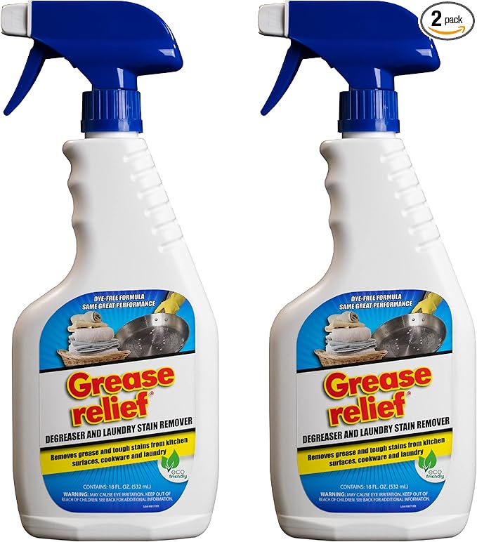 Degreaser and Laundry Stain Remover - Heavy Duty Kitchen Cleaner Spray/All Purpose Degreaser for Stove Top, Oven, Grill, Car, Soil & Cloth Stains (2 Pack) (524919)