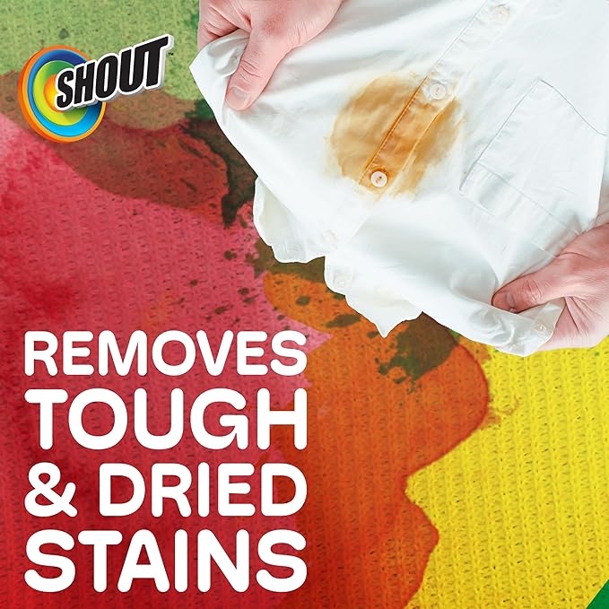 Shout Advanced Laundry Stain Remover Gel for Clothes Laundry, Breaks down stubborn, dried-in, and tough stains, 22oz Spray (Packaging May Vary)