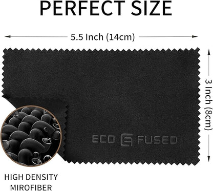 Eco-Fused Microfiber Cleaning Cloths - 50 Pack - (5.5 x 3 inches) for Cleaning Glasses, Spectacles, Camera Lenses, iPad, Tablets, Phones, Smartphones, Laptops, LCD Screens and Other Delicate Surfaces