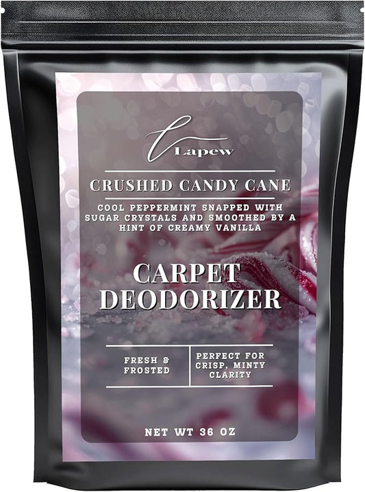Lapew Crushed Candy Cane Carpet Deodorizer Powder - Pet Safe Freshener for Vacuuming | Scented Odor Eliminator for Home | 36 oz