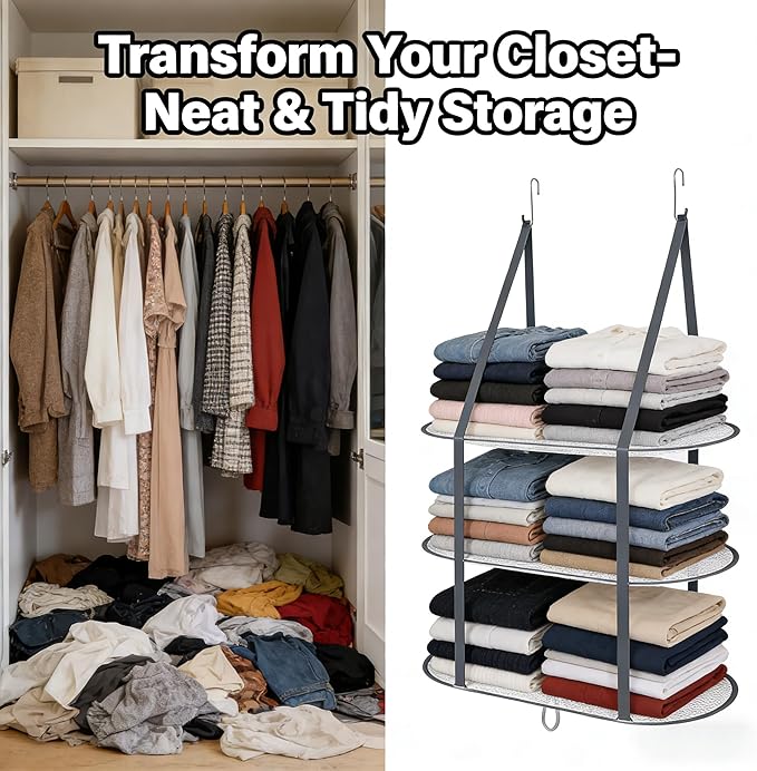 Sweater Drying Rack Hanging on Door Dryer Flat Portable Collapsible Mesh Large Laundry Clothes Drying Rack Room Organization 3 Tier