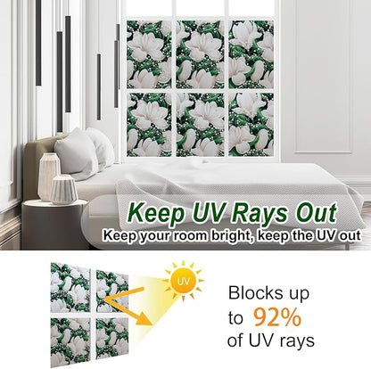 Frosted Glass Window Film, Heat Insulation, UV Block, Anti-Glare, One Way Privacy Tint, Static Cling for Home Bathroom Door, Renter Friendly, Day & Night Privacy