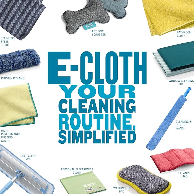 E-Cloth Range & Stovetop Cleaning Cloth, Reusable Premium Microfiber Cleaning Cloth, Ideal Oven & Glass Stove Top Cleaner, 100 Wash Guarantee, Blue & Gray, 2 Pack