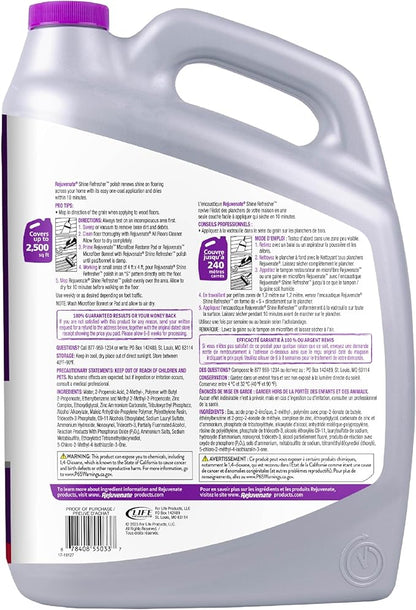 Rejuvenate Shine Refresher Floor Polish Covers Smudges, Protects And Boosts Shine On Sealed Hardwood, Laminate, Vinyl And Tile, 1 Gallon