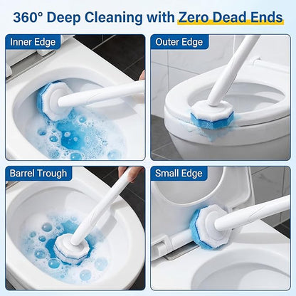 Toilet Wand Refills, Disposable Toilet Brush Refill Heads Compatible with Household Brushes Scrubbers, 3-Layer Scrubbing Pads for Quick Bathroom Toilet Bowl Cleaners Local Stock (Blue(100pcs))