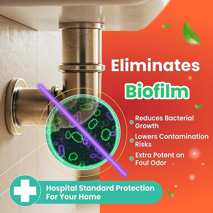 Liquiflo Hair Drain Clog Remover & Maintainer, Eliminates Odors & Biofilm, Odor-Free & Fumeless, Declogger for Hair, Grease & Organic Build up, Safe for All Piping
