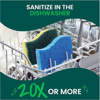 Scotch-Brite Zero Scratch Non-Scratch Scrub Sponges, Sponges for Cleaning Kitchen, Bathroom, and Household, non-scratch Sponges Safe for Non-Stick Cookware, 36 Scrubbing Sponges