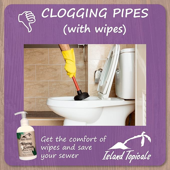 Wiping Lotion | Experience Clean | The Cleaner Way to use Toilet Paper | 8 Fl Oz Bottle (Unscented)