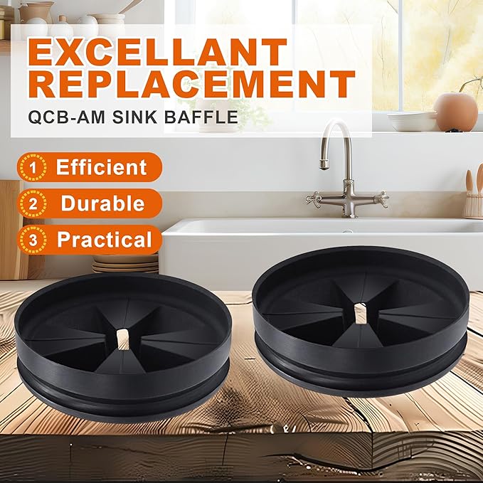 Garbage Disposal Splash Guards, 3 3/8" Kitchen Sink Splash Guard, QCB-AM Garbage Disposal Stopper (4)