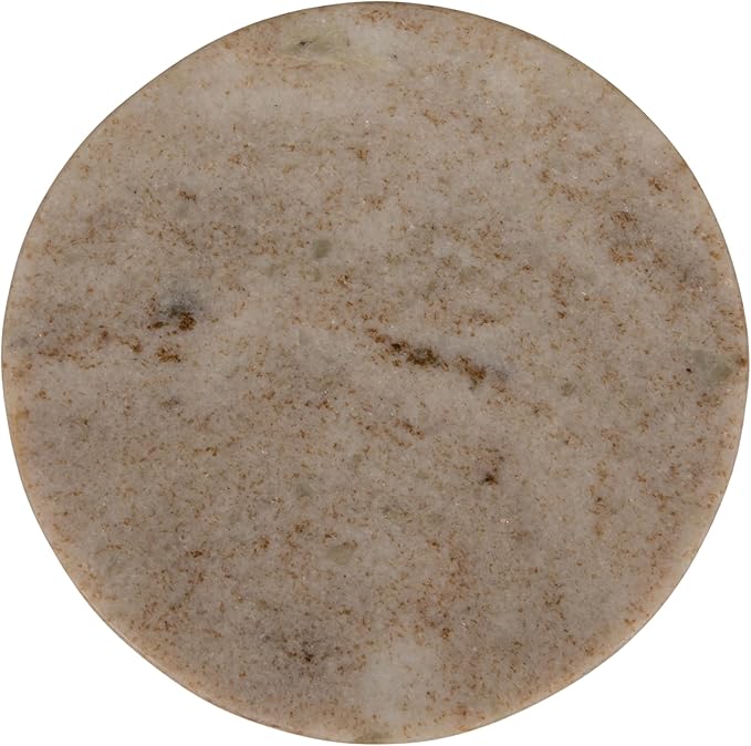 Creative Co-Op Marble Round Soapdish, Beige