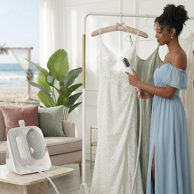SALAV DuoPress Smart Deluxe Steam Station, Garment Steamer & Iron, 6ft Extra-Long Hose, Auto-Off Safety, Digital Display, 7 Steam Levels, 1.1L Water Tank, Dry Iron Mode & Steam Burst