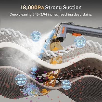 Uwant Carpet Cleaner Machine with Steam&Hot&Cold Water Models 18Kpa Powerful Suction Upholstery Cleaner Machine with Pet Pro Cleaner for Pets, Carpet Steam Cleaner Set of 1
