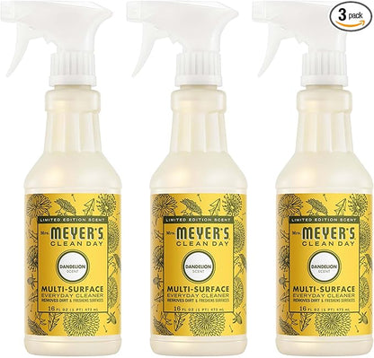 Mrs. MEYER'S CLEAN DAY Multi-Surface Everyday Cleaner, Dandelion Scent, 16 Fl Oz Bottle - 3 Pack