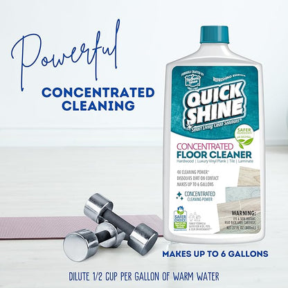 Quick Shine Multi Surface Concentrated Floor Cleaner 27oz Use on Hardwood, Laminate, Luxury Vinyl Plank LVT, Tile & Stone Dirt Dissolving & Powerful Cleaning Makes 27 Gallons
