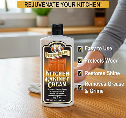 Parker and Bailey Kitchen Cabinet Cream-Wood Cleaner-Grease Remover 16 oz (1)