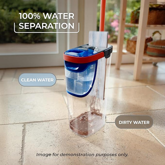 O-Cedar H2prO Flat Mop System | Quick Cleaning Tool | Clean with Water | Machine Washable Reusable Microfiber Mop Pad | Safe on Wood Floors, Vinyl, Tile, Baseboards, Walls