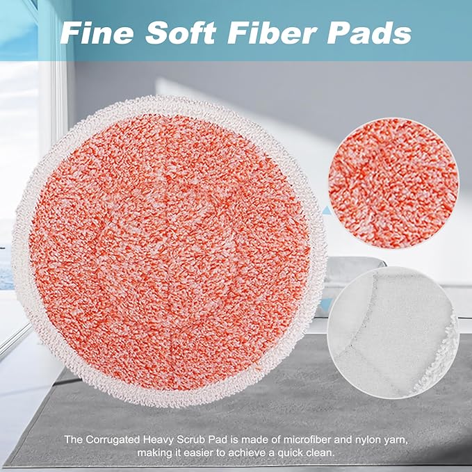 3897A Replacement Steam Mop Pads: 12 Packs Spin Mop Refills Compatible with Bissell Spinwave 3897A 3712C 3712W SmartSteam Scrubbing Steam Mop - Hard Floor Steam Mop Washable Pads