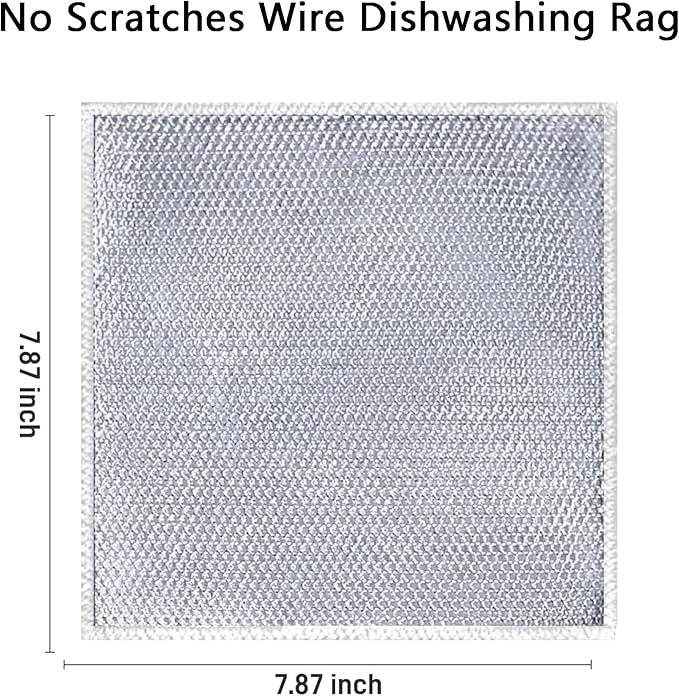 6pcs Multipurpose Wire Dishwashing Rags for Wet and Dry, Non Scratch Wire Dishcloth，Reusable Kitchen Wire Miracle Cleaning Cloths for Dishes, Sinks, Stove Tops