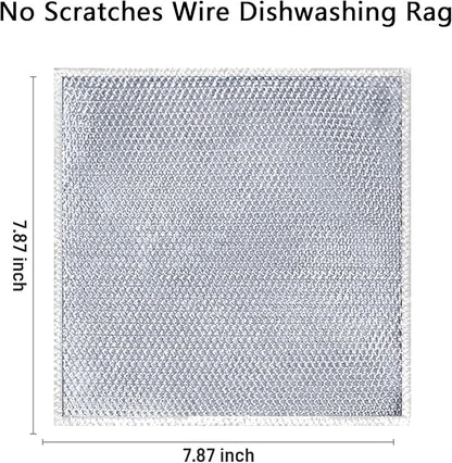 6pcs Multipurpose Wire Dishwashing Rags for Wet and Dry, Non Scratch Wire Dishcloth，Reusable Kitchen Wire Miracle Cleaning Cloths for Dishes, Sinks, Stove Tops