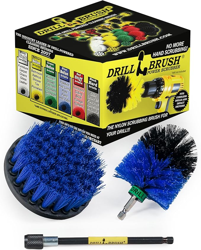 Boat Cleaning Tool Set - Boat Accessories - Aquatic Cleaning Supplies - Hull Cleaner Brush Heads - Barnacle Removing Brush Set - Fish Tank Restoration Brush - Boat Deck Cleaning Tools - Medium Stiff