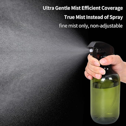 Cleaning Spray Bottles for Plants Misters Inside, 2 Pack 16.9 oz Squirt, Water Spray Bottle Mist Sprayer, No Leak Hair Mister Empty Adjustable Nozzle (Green)