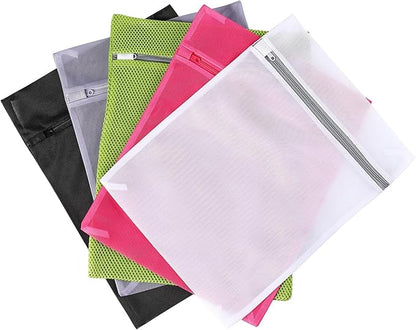 4 pack Mesh Laundry Bags,Mesh Wash Bags,Lingerie Bags for Washing Delicates,12 x 16 Inches lingerie bags for Laundry, Travel Storage Organize Bag for Cotton Clothes,Sheet, Shoes (WHITE)