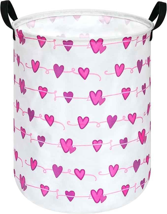 Round Laundry Hamper Storage Basket Bins Clothes Nursery Hamper for Home, Gift Storage Bins with Handles