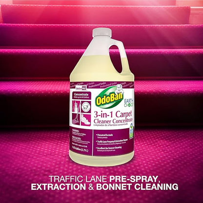 OdoBan Professional 3-in-1 Carpet Cleaner Concentrate, Made in the USA, 1 Gallon
