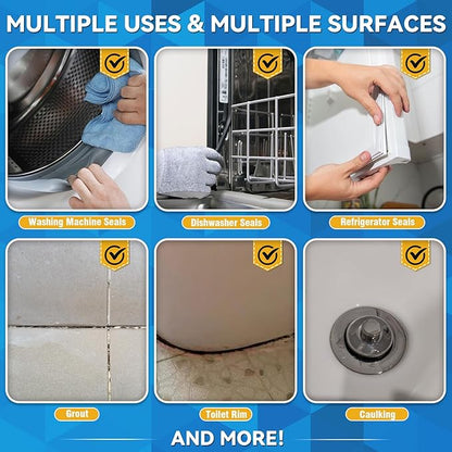 Mold Stain Cleaner, 8 Floz Washing Machine Cleaner Gel with Brush, Household All-Purpose Cleaner Highly Effective in Penetrating for Grout, Fridge, Bathroom, Shower (8, Fluid Ounces) (8 Fl Oz)