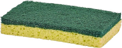 Scrubee Heavy Duty Scrub Sponge with Scouring Pad, Kitchen Dishwashing, Sink, Pot, and Frying Pan Cellulose Scrubber Sponge Non-Scratch, by Superio, 2-Pack (4.5" Sponge)