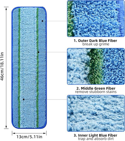6 Pack Deep Clean Pads for Bona Family of Mops, Washable & Reusable Microfiber Cleaning Pad for Hardwood and Multi-Surface