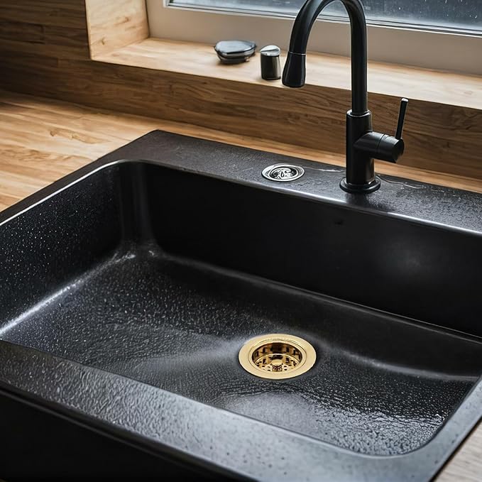 Westbrass A214-01 3-1/2" Post Style Large Kitchen Sink Basket Strainer, Polished Brass
