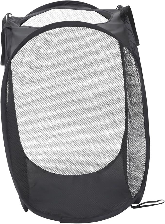 Healifty Clothing Laundry Basket Folding Organizer Storage Basket Portable for Clothes Sundries Black