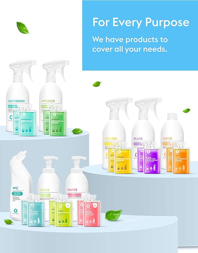 DUTYBOX Bathroom 6 Capsule Packs - Cleaner Capsule Pack, Cleaning Supplies for Bathtub, Shower, Toilet, Faucet, Tile Floor, Capsule Packs for Spray Bottle Solution